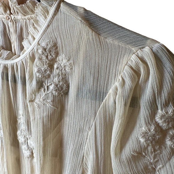 H&M Light Beige Chiffon Maxi Dress | US Size 2 - Picture 4 of 10